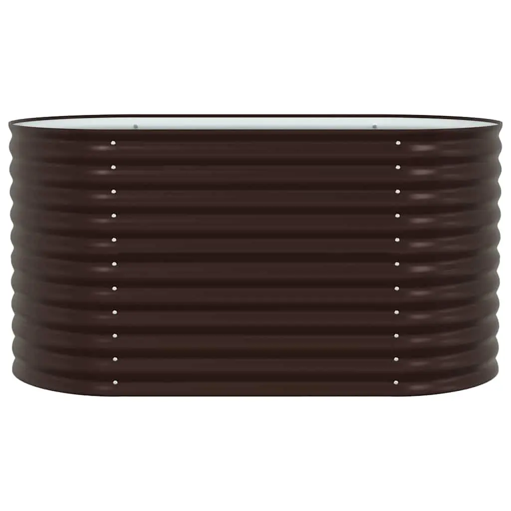 Brown Steel Raised Garden Bed 160x80x81cm for Outdoors