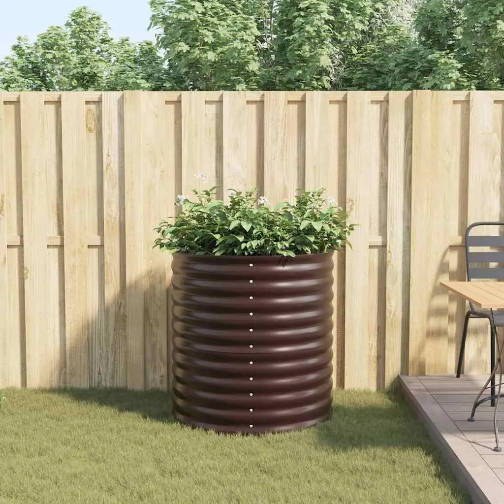 Steel Brown Raised Bed Planter 80x80x81cm for Gardens