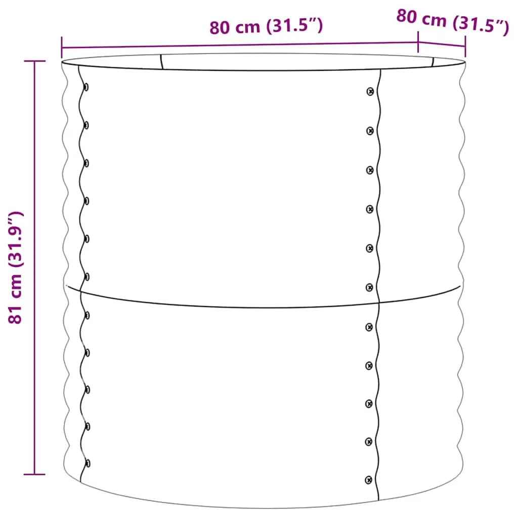 Steel Brown Raised Bed Planter 80x80x81cm for Gardens