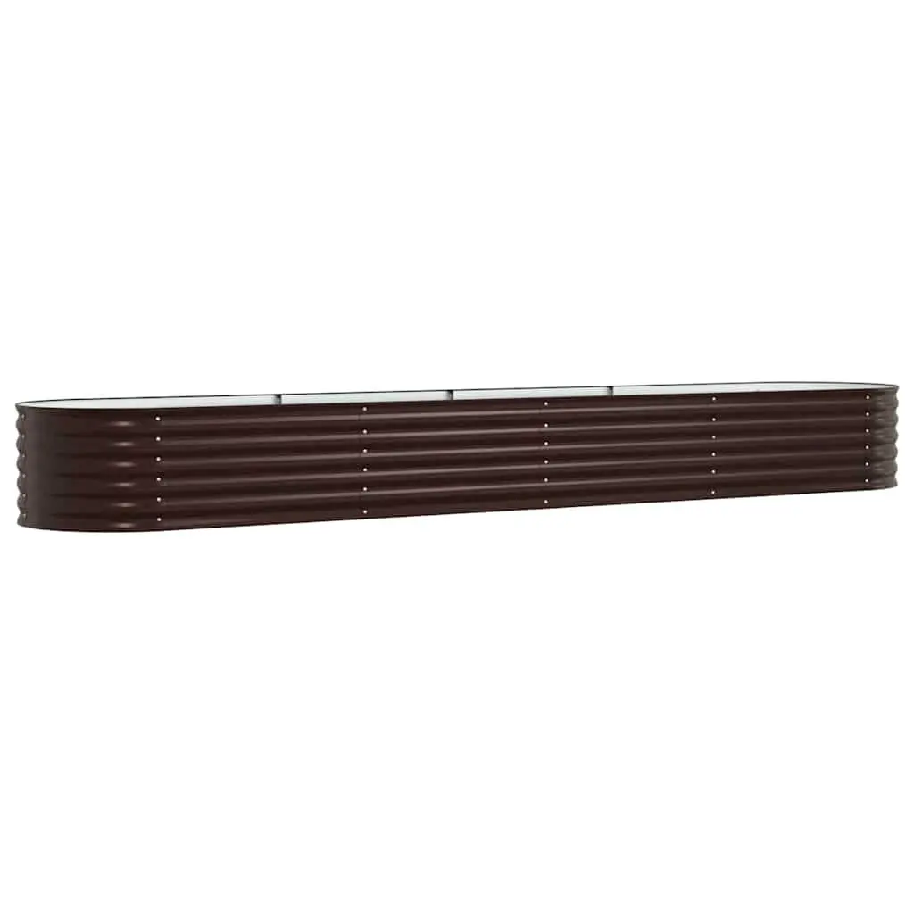 Raised Bed Planter Steel 400x80x44cm Brown
