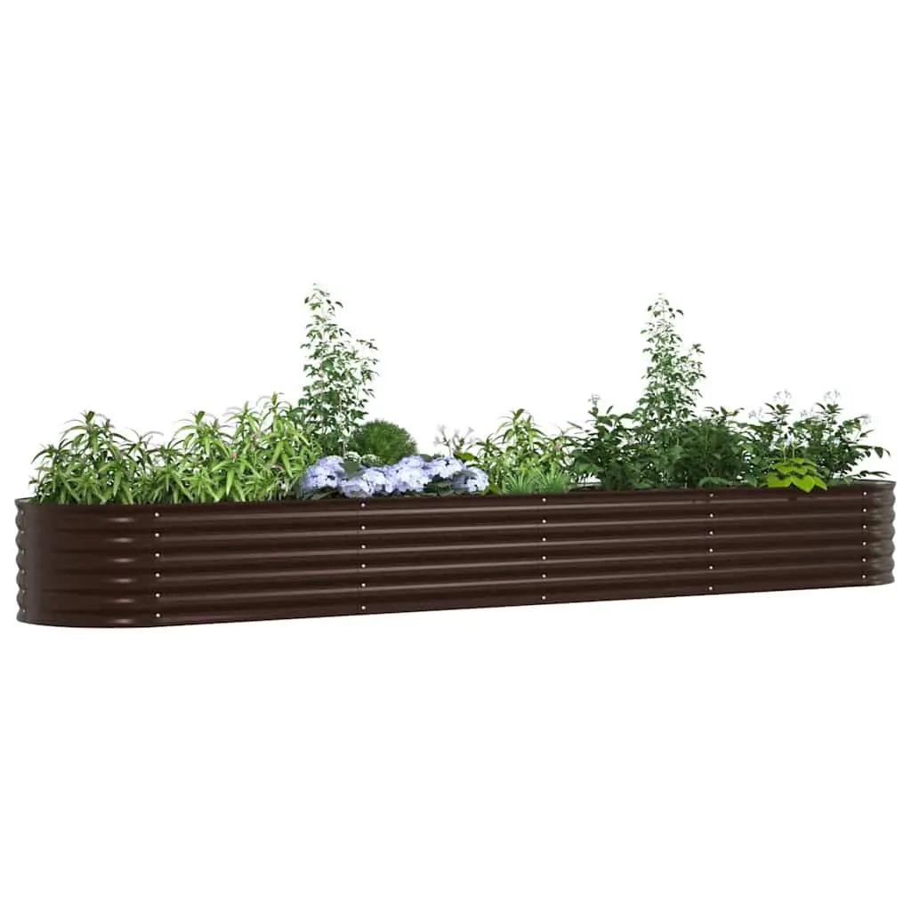 Raised Bed Planter Steel 400x80x44cm Brown