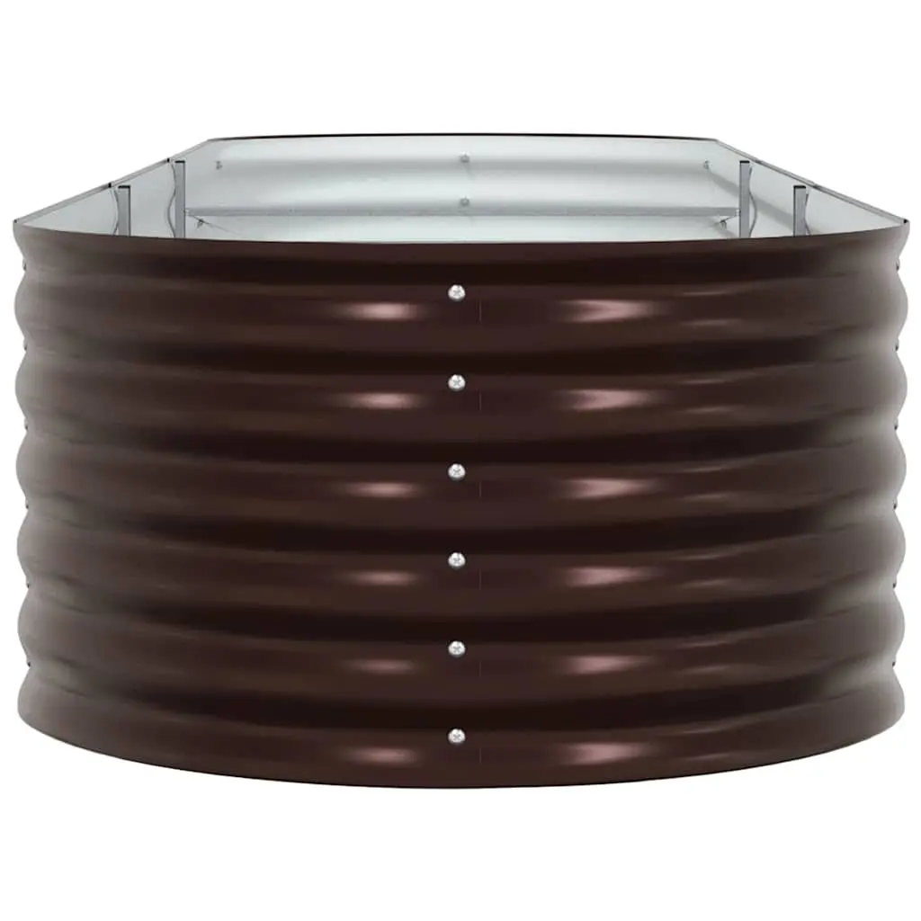 Raised Garden Bed Steel 320x80x44cm Brown