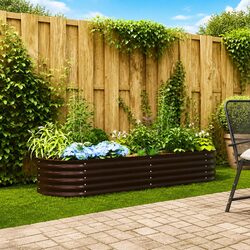 Durable Steel Raised Garden Bed 240x80x44cm for Outdoor Use