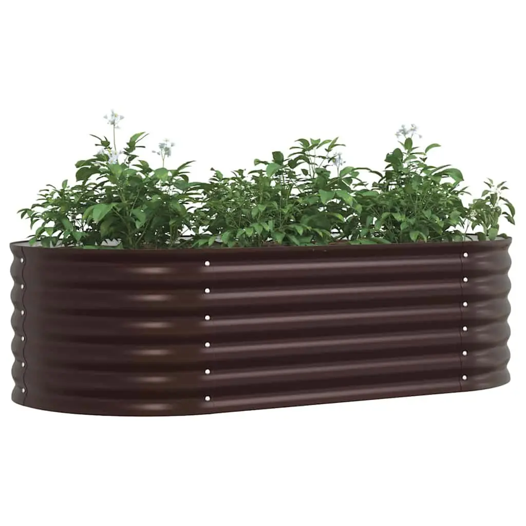 Raised Garden Bed Steel 160x80x44cm Brown