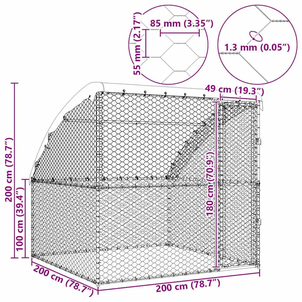Outdoor Dog Kennel with Lockable Latch