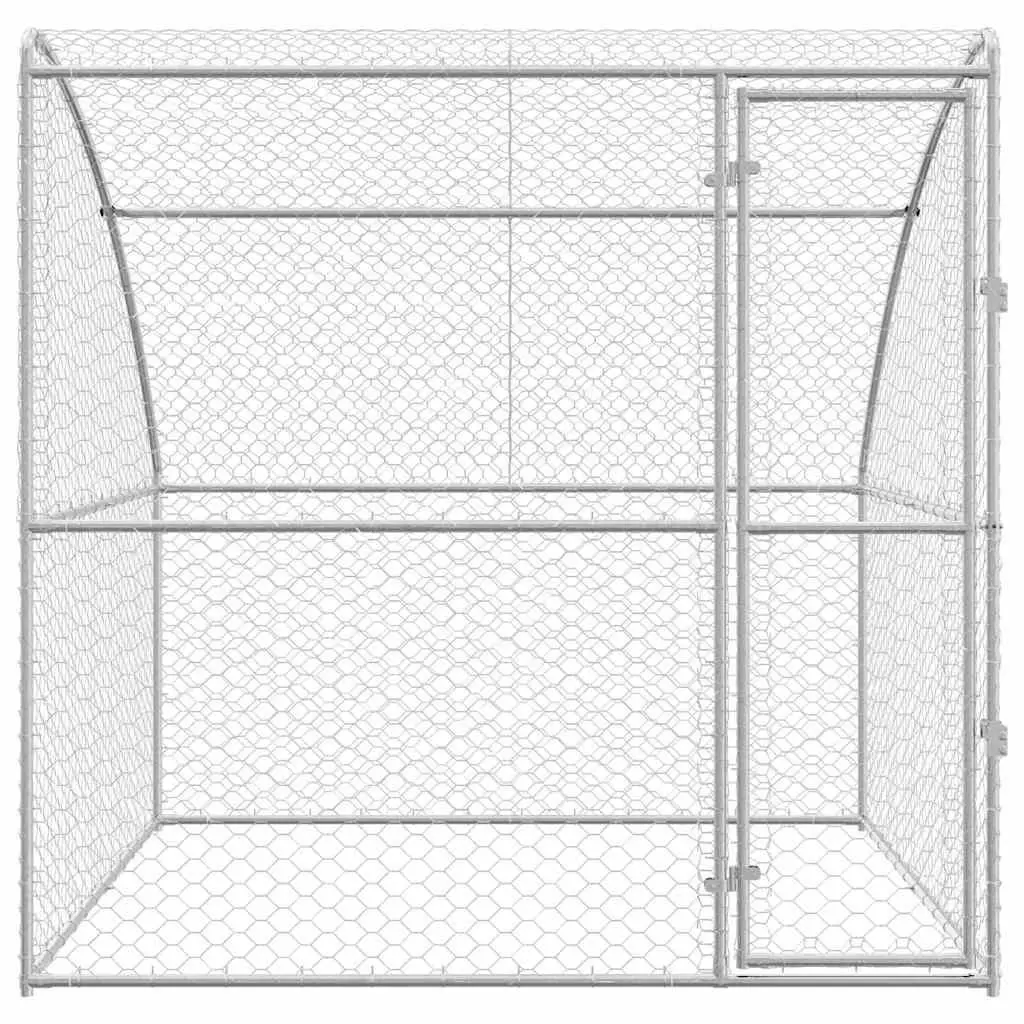 Dog Kennel Galvanised Steel 2x2x2m Silver