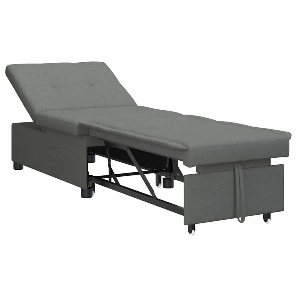 Grey Pull-Out Sofa Bed with Durable Frame