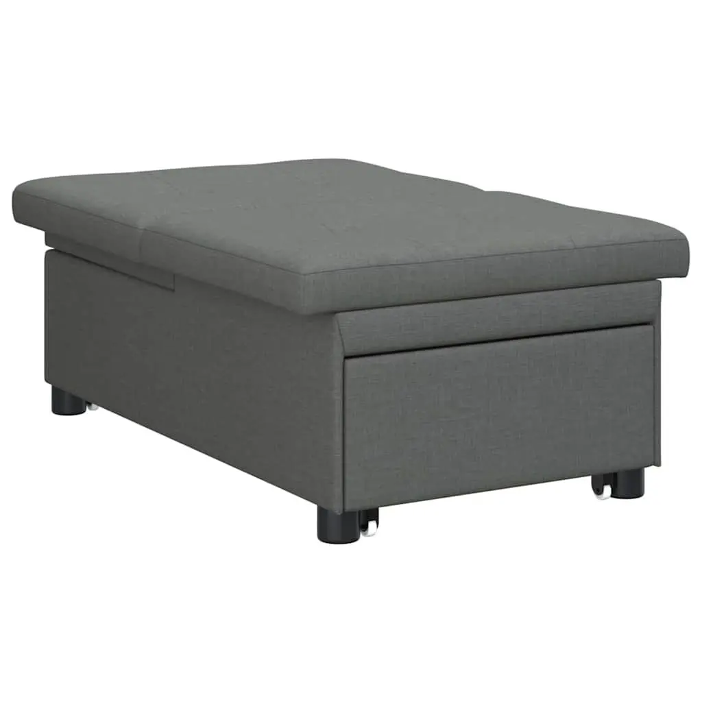 Grey Pull-Out Sofa Bed with Durable Frame