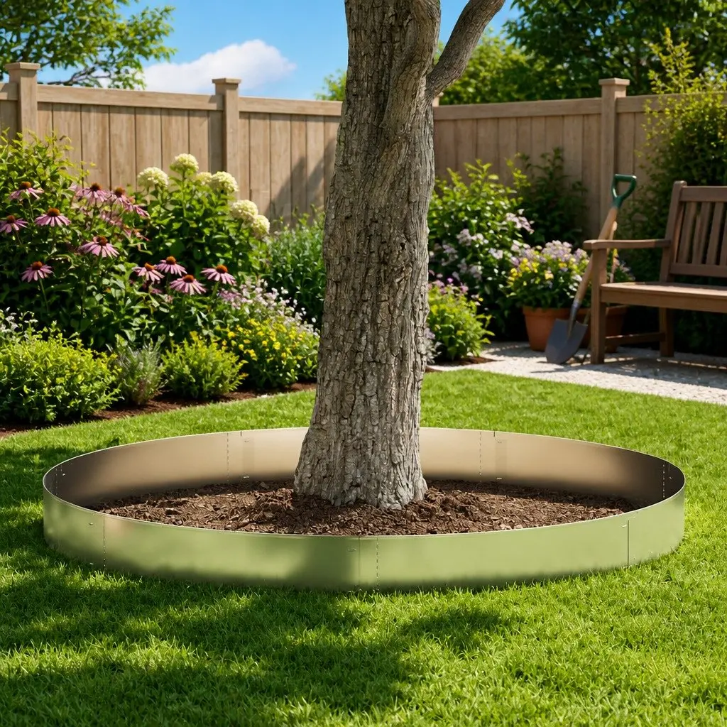 Galvanised Steel Lawn Edging 100cm Silver Outdoor Garden Border Set of 5 Pieces