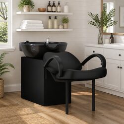 Professional Adjustable Shampoo Chair in Black