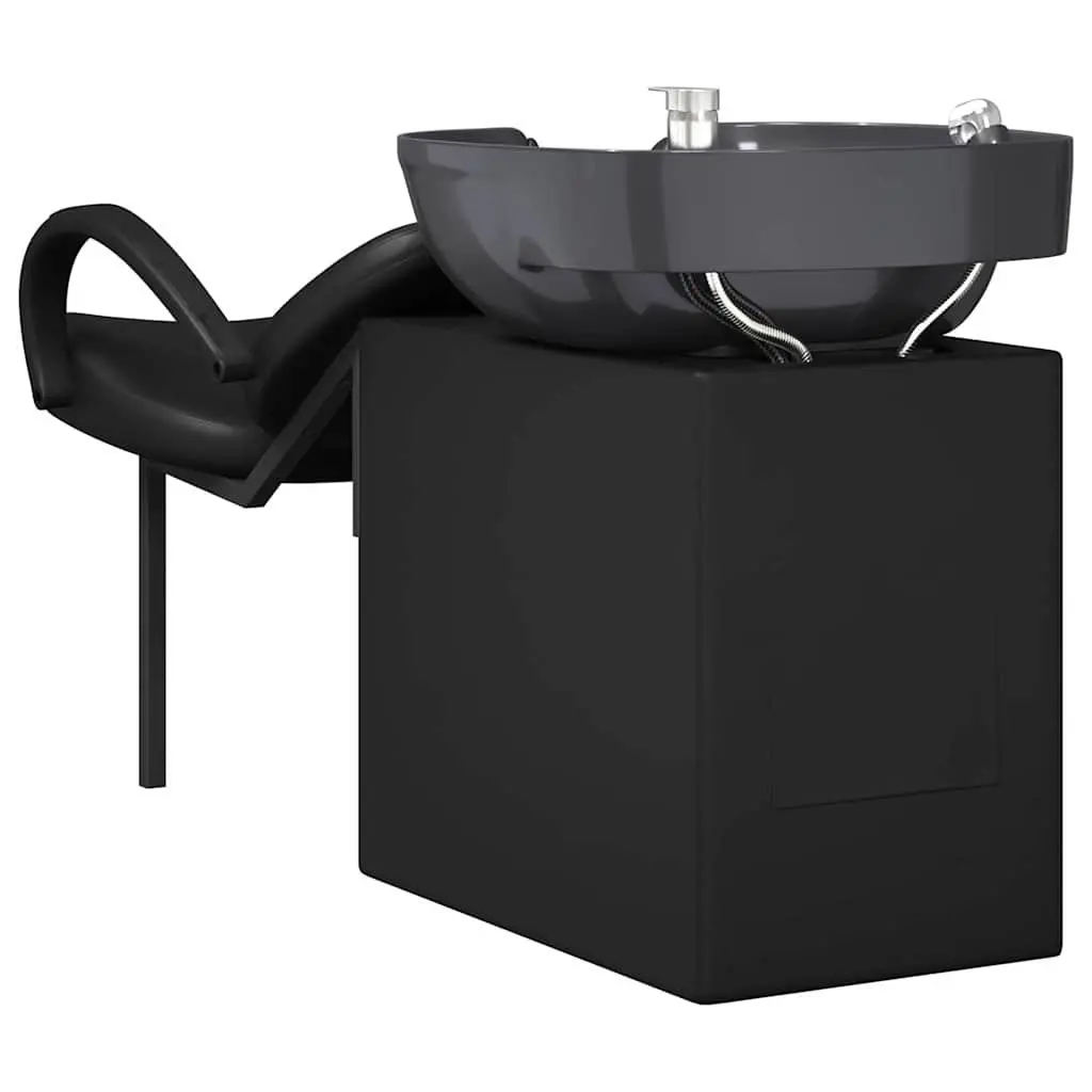 Shampoo Chair PVC Plywood Height Adjustable Black