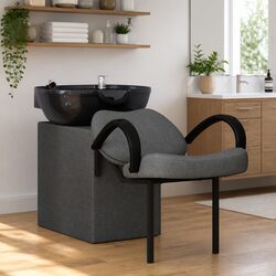 Shampoo Chair Dark Grey Black Salon Hairdressing Height Adjustable Styling