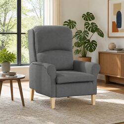 Modern Grey Fabric Armchair for Cozy Living Spaces