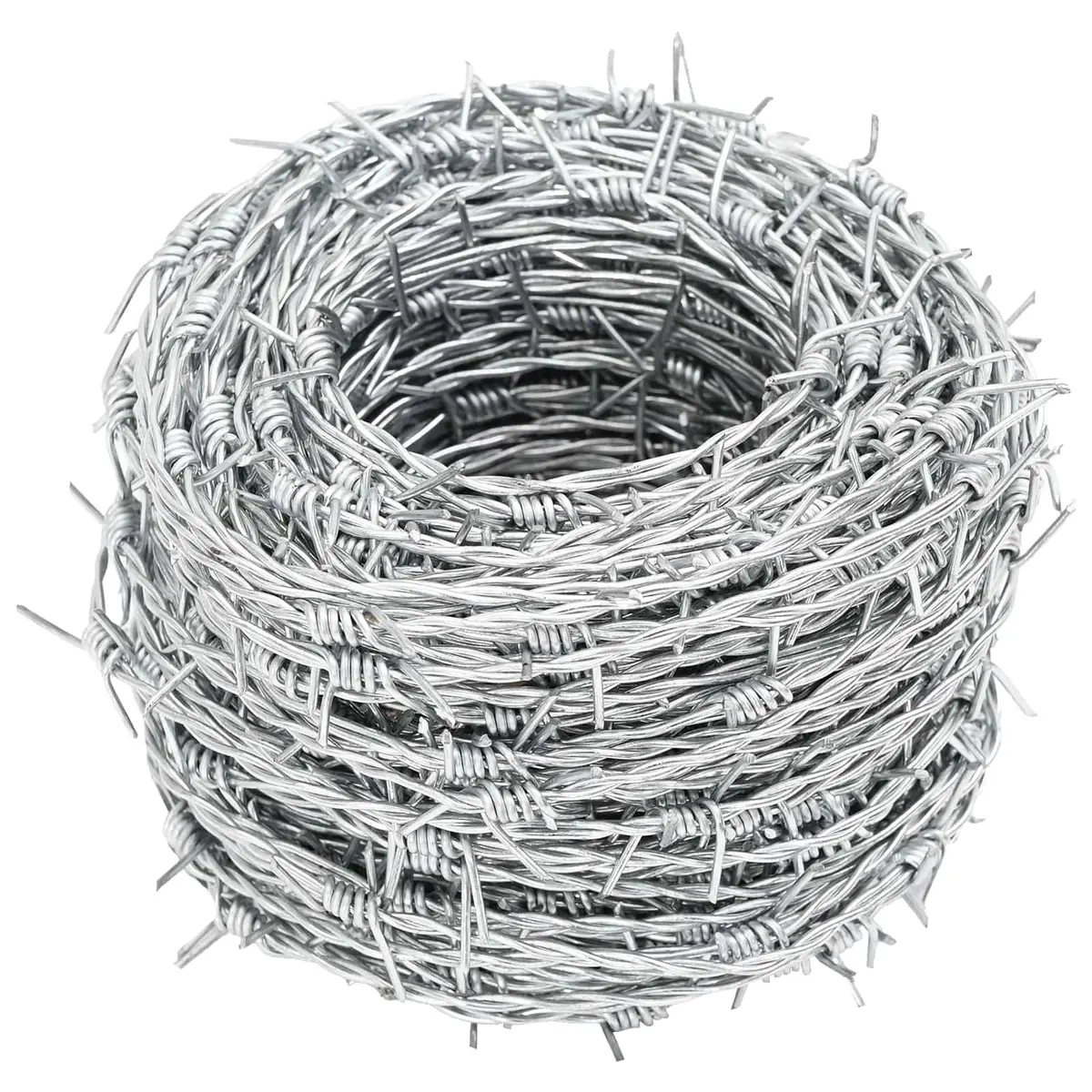 Barbed Wire Steel 100m Silver Hot-Dip Galvanised Coil Outdoor Security Fencing