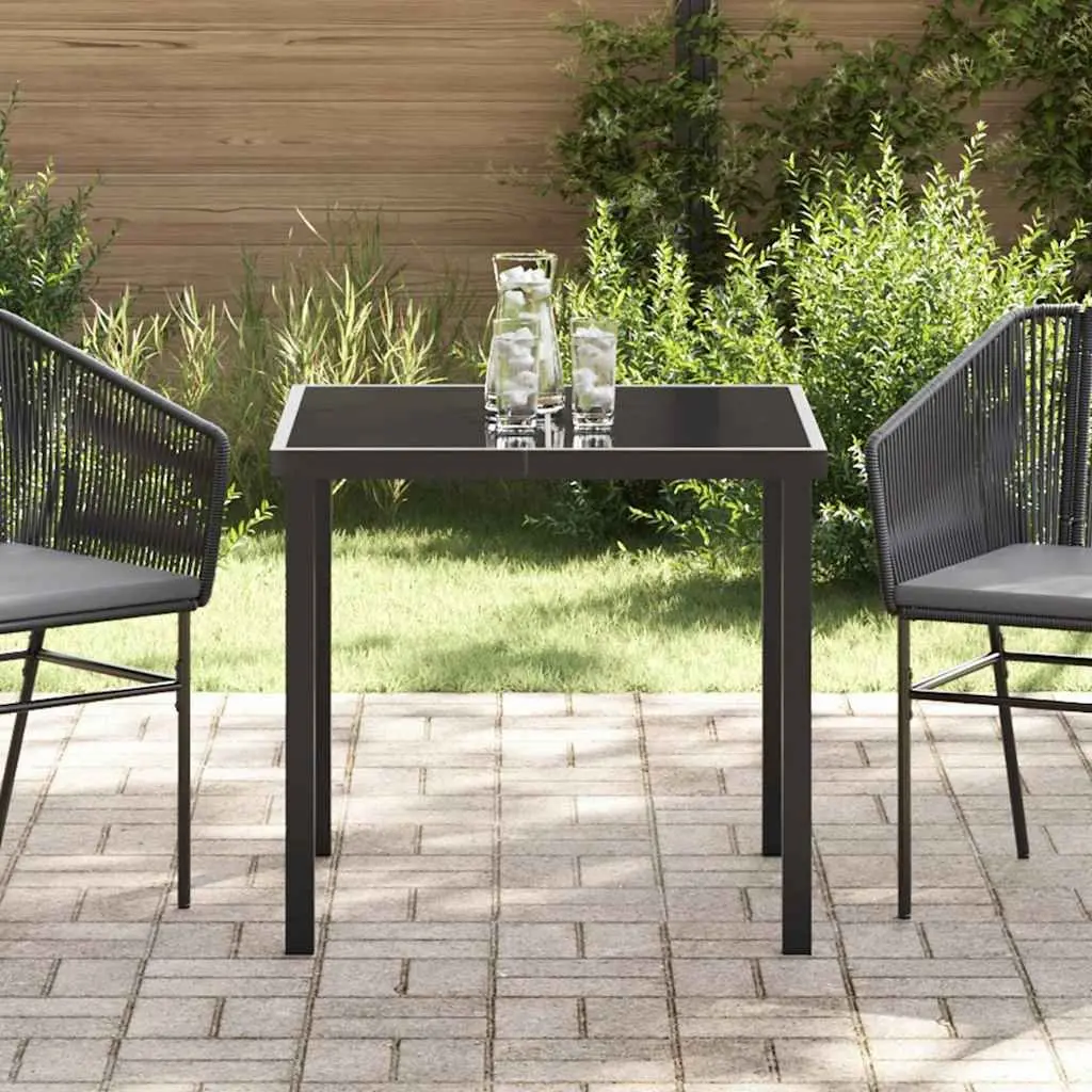 Black Tempered Glass Top Garden Table for Outdoor Spaces