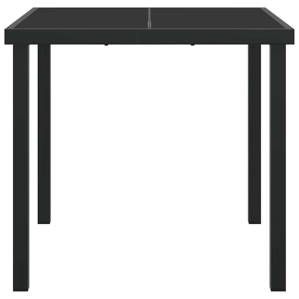 Black Tempered Glass Top Garden Table for Outdoor Spaces