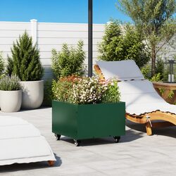 Heavy-Duty Green Steel Umbrella Stand 45 x 45 x 45 cm