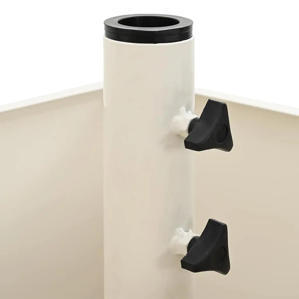 Parasol Base Steel 45 x 45 x 45 cm White Outdoor Umbrella Stand