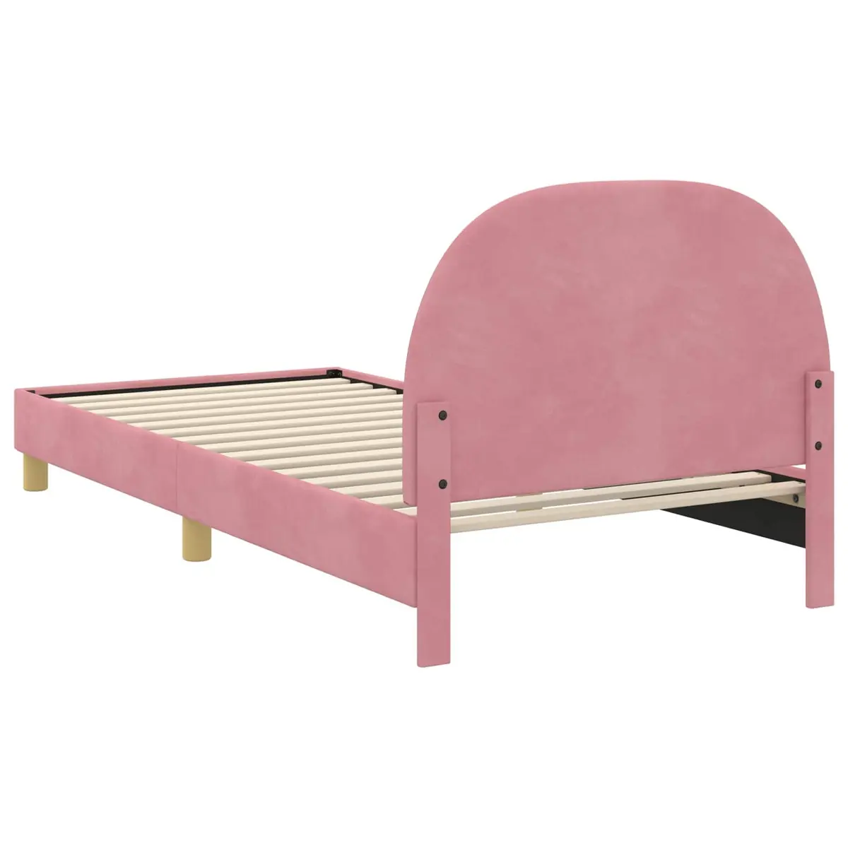 Pink Kids Bed Frame with Headboard 90 x 190 cm