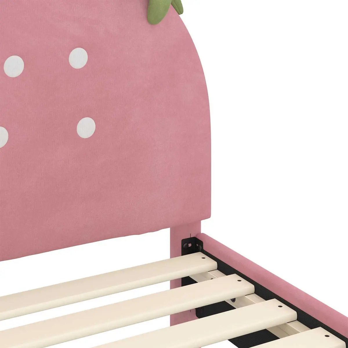 Pink Velvet Kids Bed Frame with Headboard