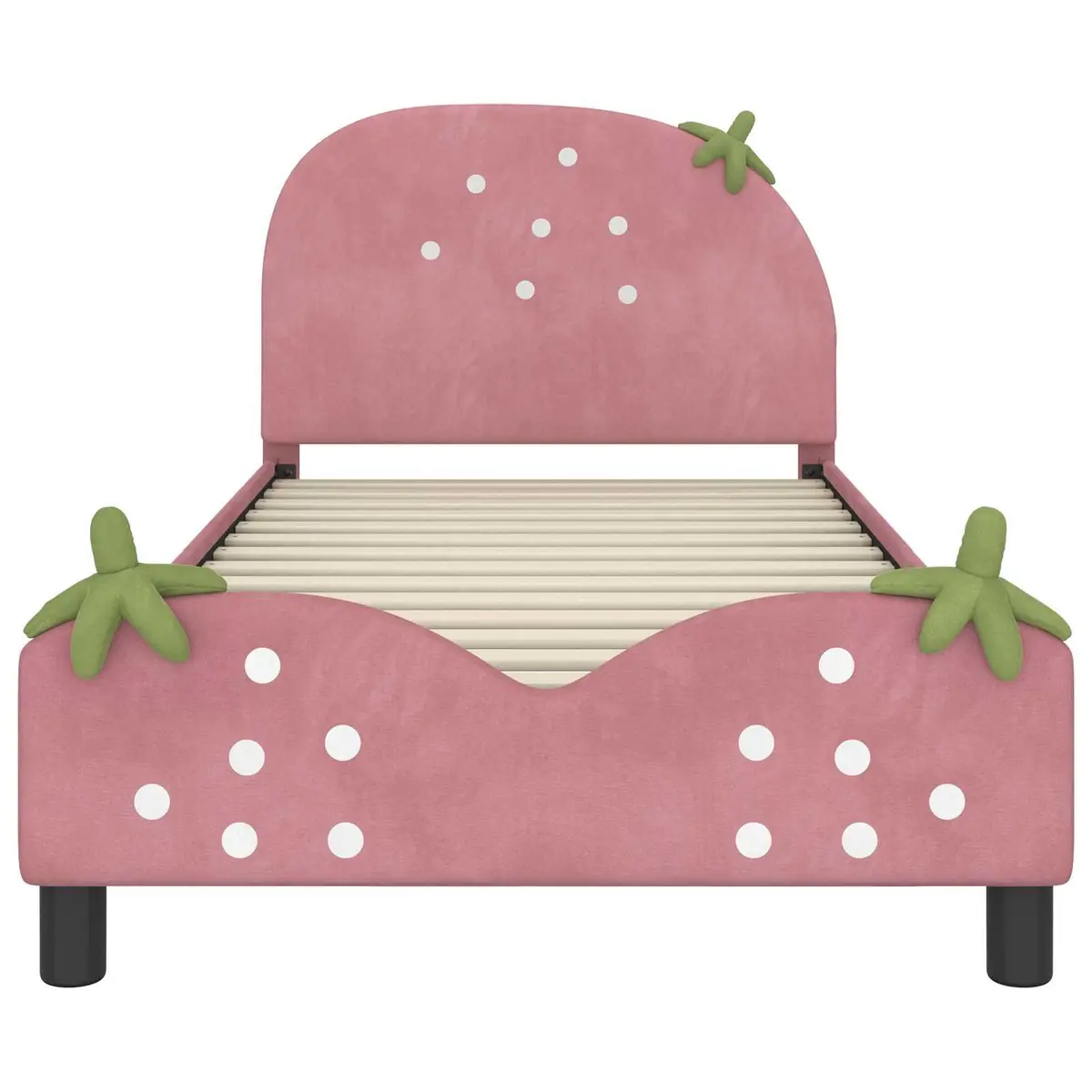 Kids Bed Frame Velvet Upholstered 90 x 190 cm Pink