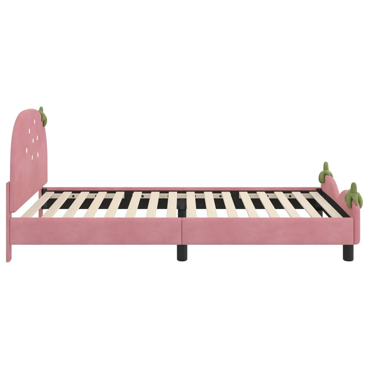 Kids Bed Frame Velvet Upholstered 90 x 190 cm Pink