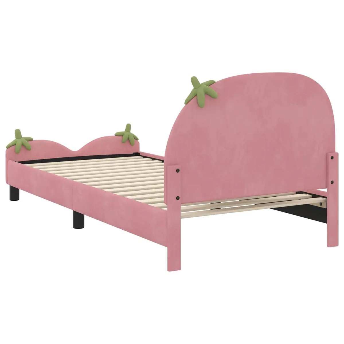 Kids Bed Frame Velvet Upholstered 90 x 190 cm Pink