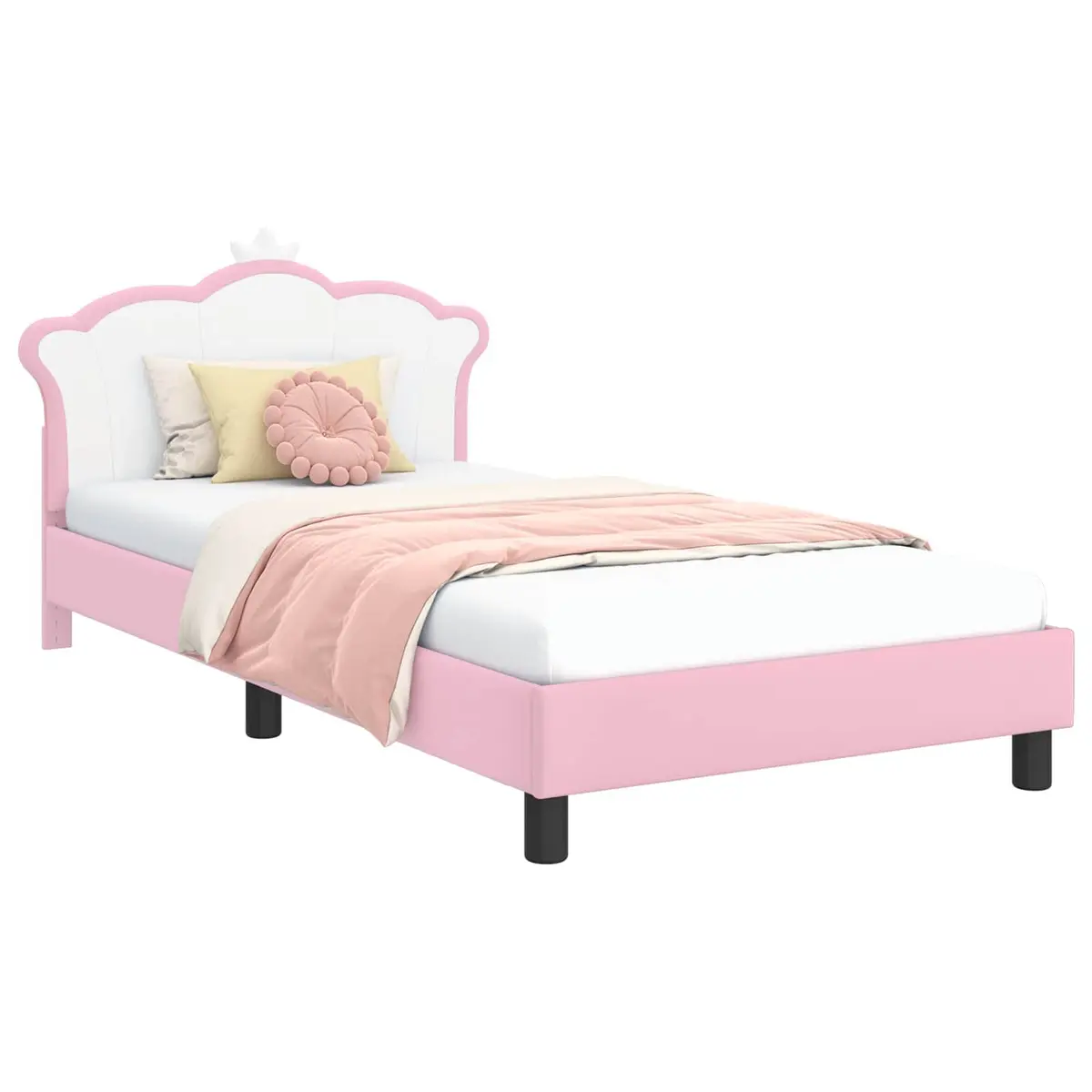Kids Bed Frame Engineered Wood 90 x 190 cm Pink