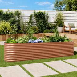 Durable Steel Raised Bed Planter 400x80x81cm