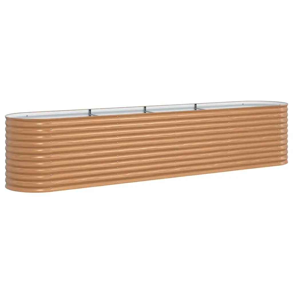 Raised Bed Planter Steel 400x80x81cm Brown