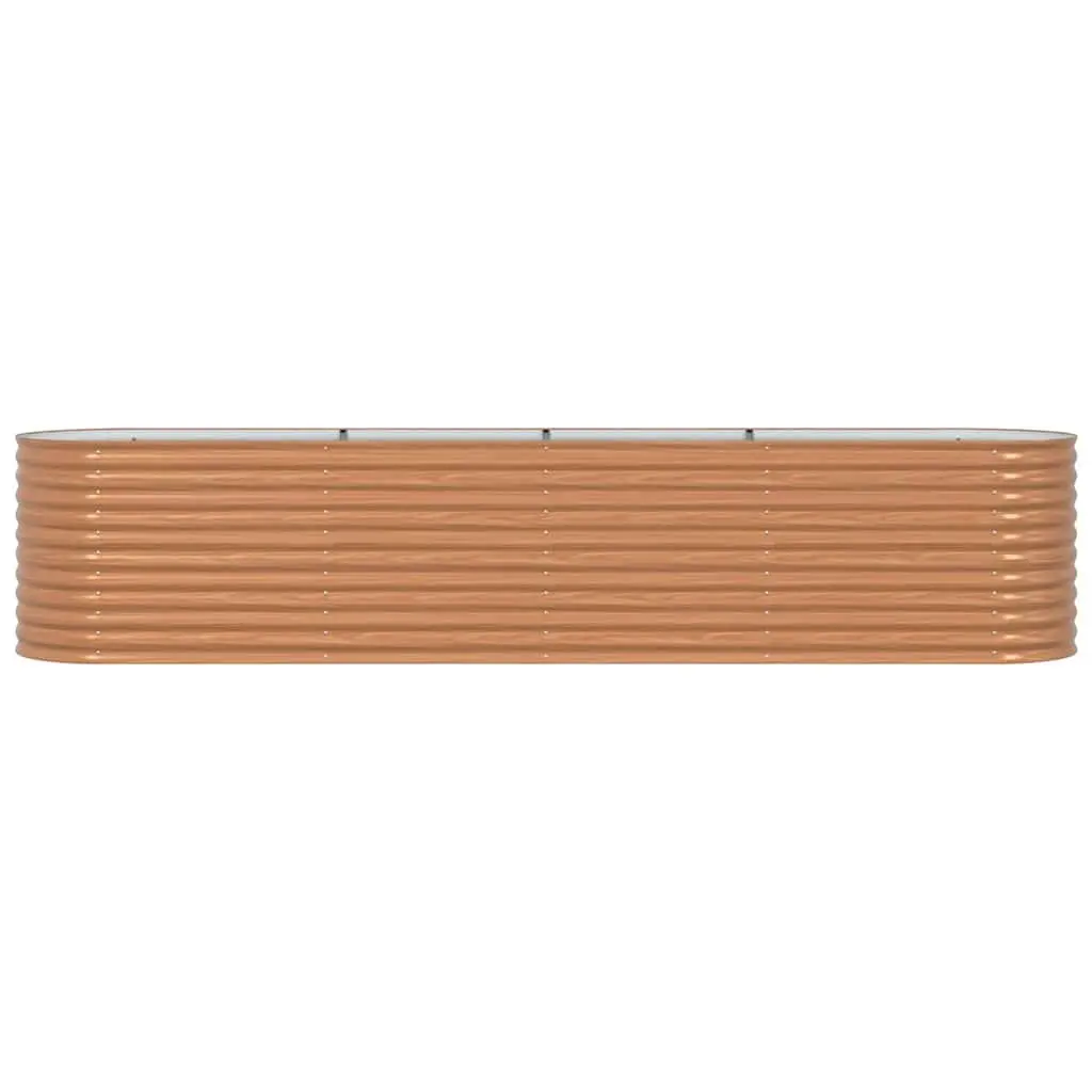Raised Bed Planter Steel 400x80x81cm Brown