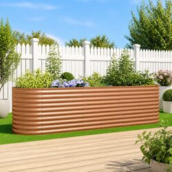 Durable Brown Steel Raised Garden Bed 320x80x81cm