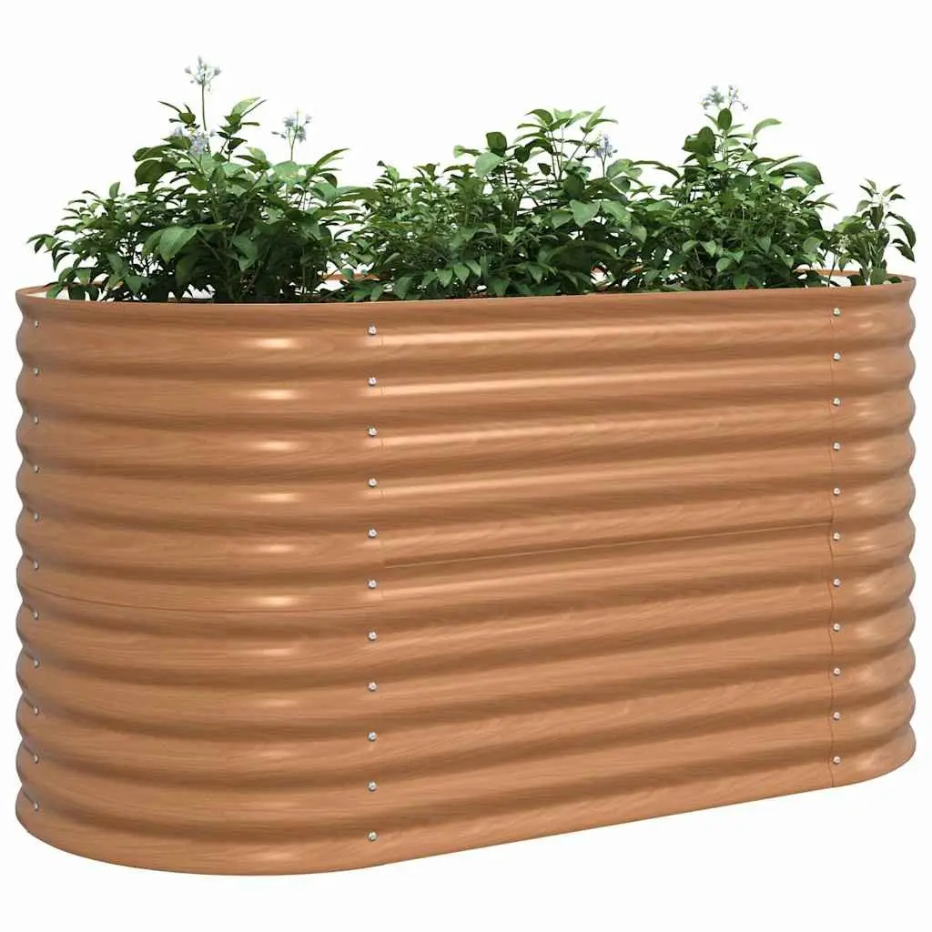Raised Garden Bed Steel 160x80x81cm Brown