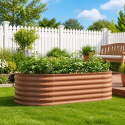 Durable Steel Frame Raised Bed Planter 160x80x44cm
