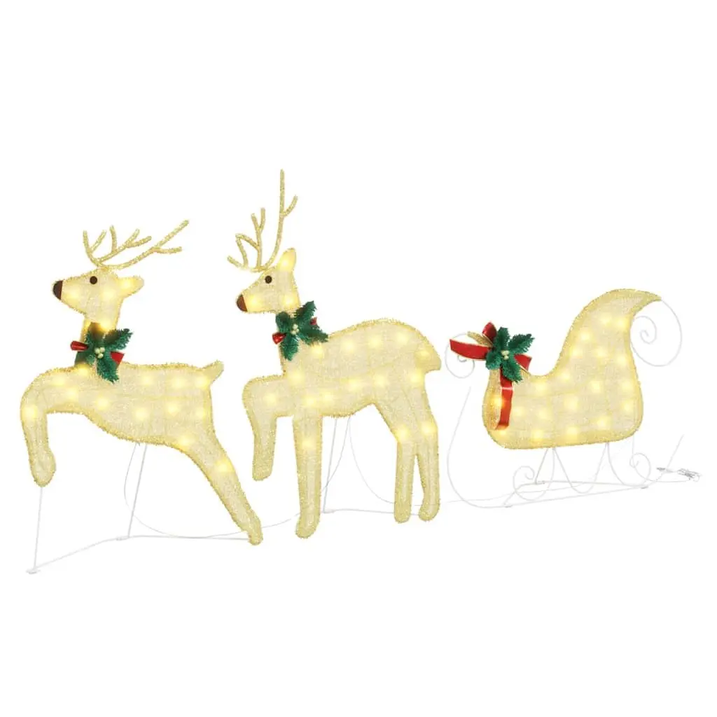 Set of 3 Warm White LED Reindeer Ornaments
