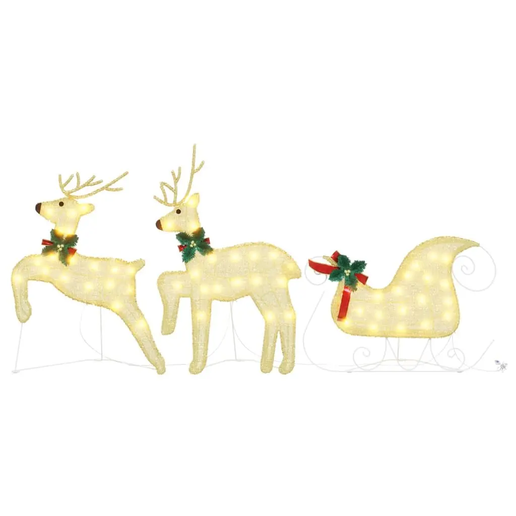 Set of 3 Warm White LED Reindeer Ornaments
