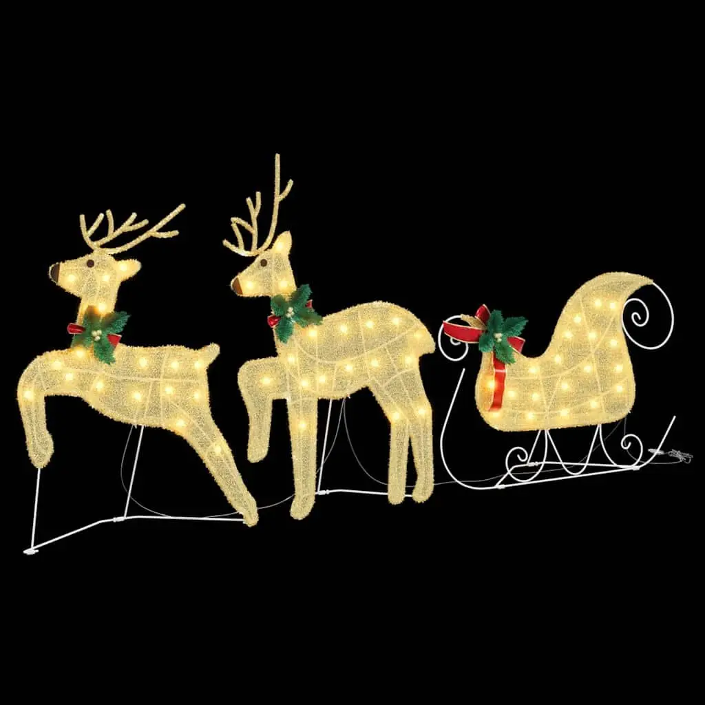 Set of 3 Warm White LED Reindeer Ornaments