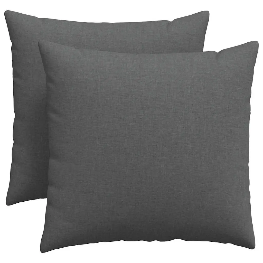 Dark Grey Sofa Pillows 50x50cm Soft Fabric Set