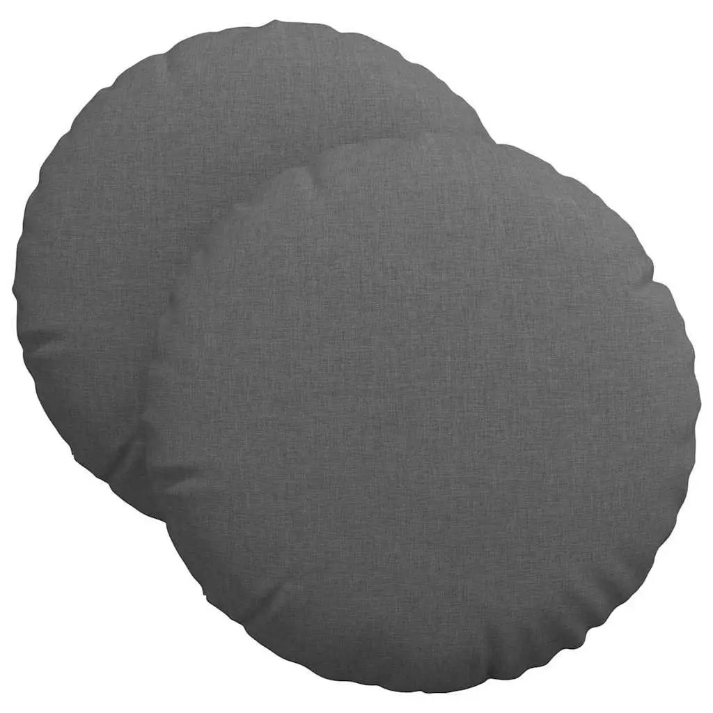 Seat Cushions Fabric 40cm Dark Grey Round 2 pcs Indoor Chair Sofa Decor