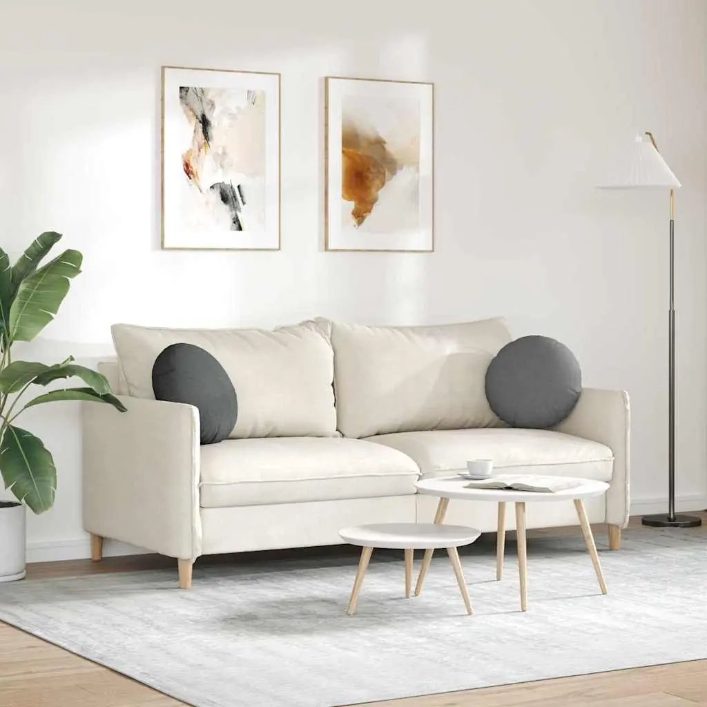 Seat Cushions Fabric 40cm Dark Grey Round 2 pcs Indoor Chair Sofa Decor