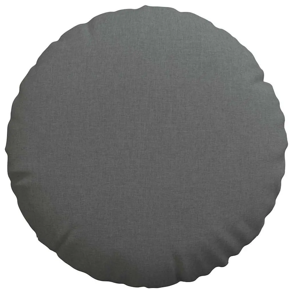 Seat Cushions Fibre Round Ø50 x 19 cm Dark Grey Machine Washable Indoor