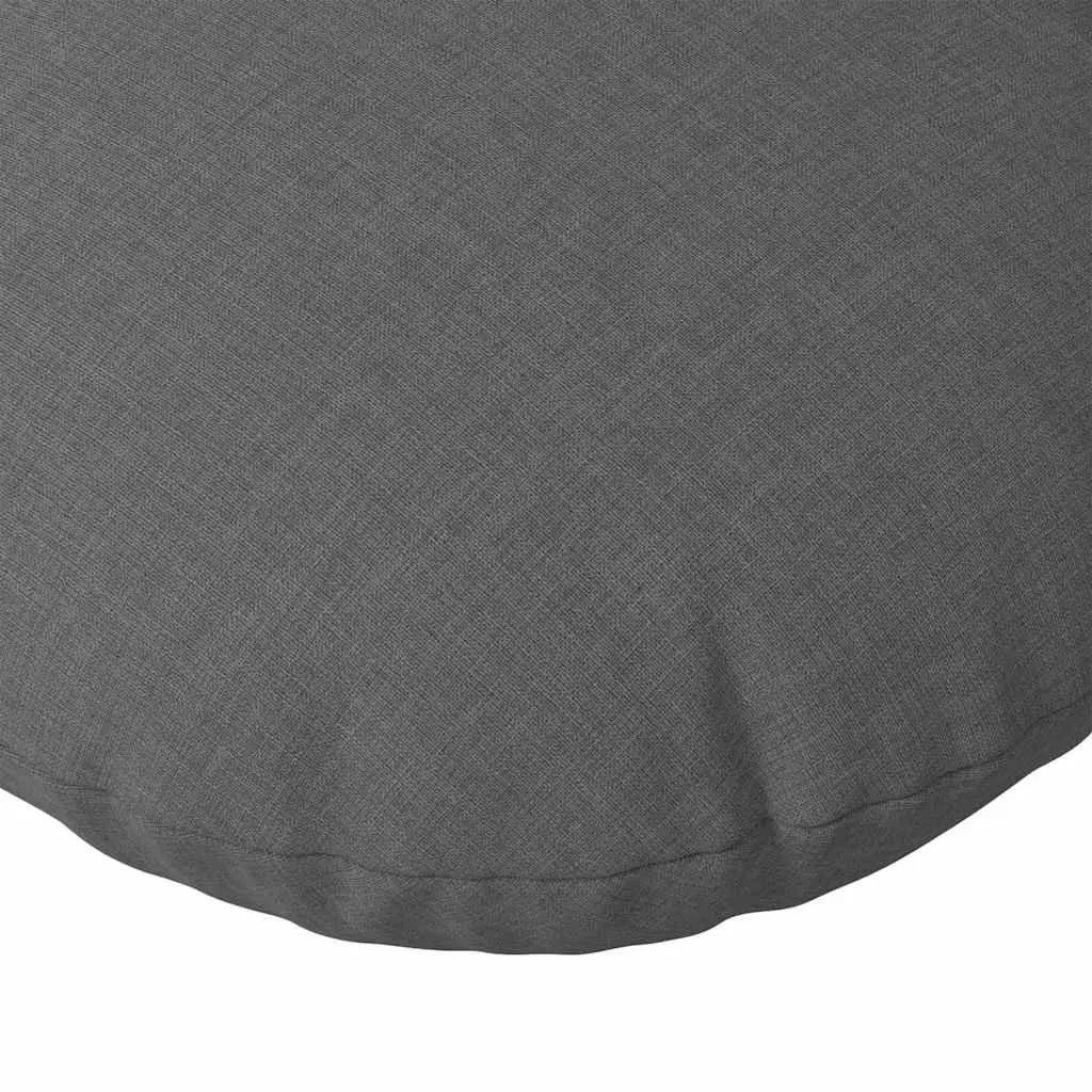Seat Cushions Fibre Round Ø50 x 19 cm Dark Grey Machine Washable Indoor