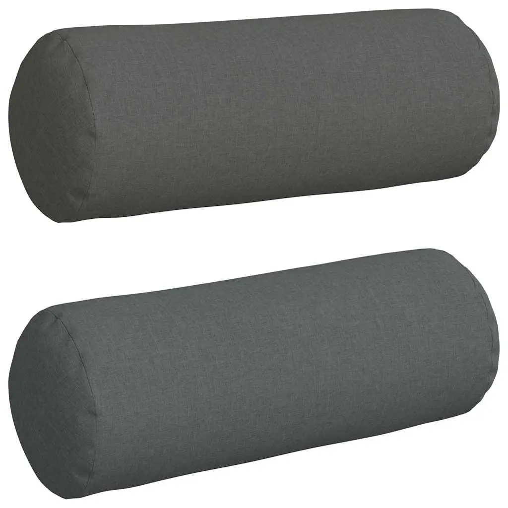 Grey Cylindrical Bolster Pillows 25 x 70 cm