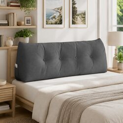 Ergonomic Grey Back Support Cushion 140x24x50cm