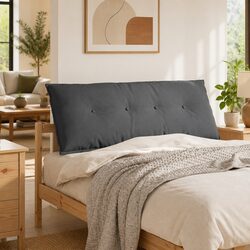 Dark Grey Back Pillow for Sofa 120x19x50cm