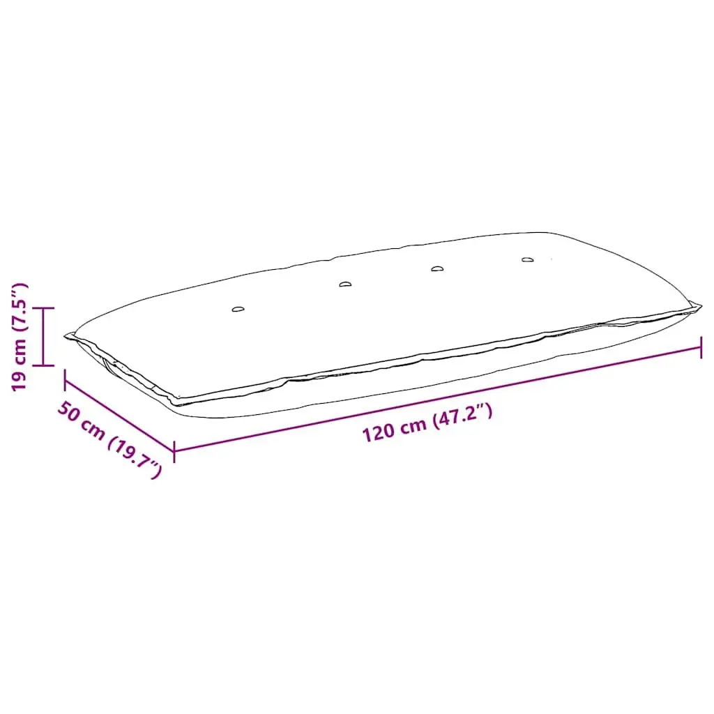 Dark Grey Back Pillow for Sofa 120x19x50cm