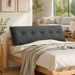 Back Pillow Dark Grey 140x19x50cm Indoor Home Decor Cushion Support Backrest