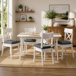 Premium Grey Seat Cushions Set of 4 for Chairs