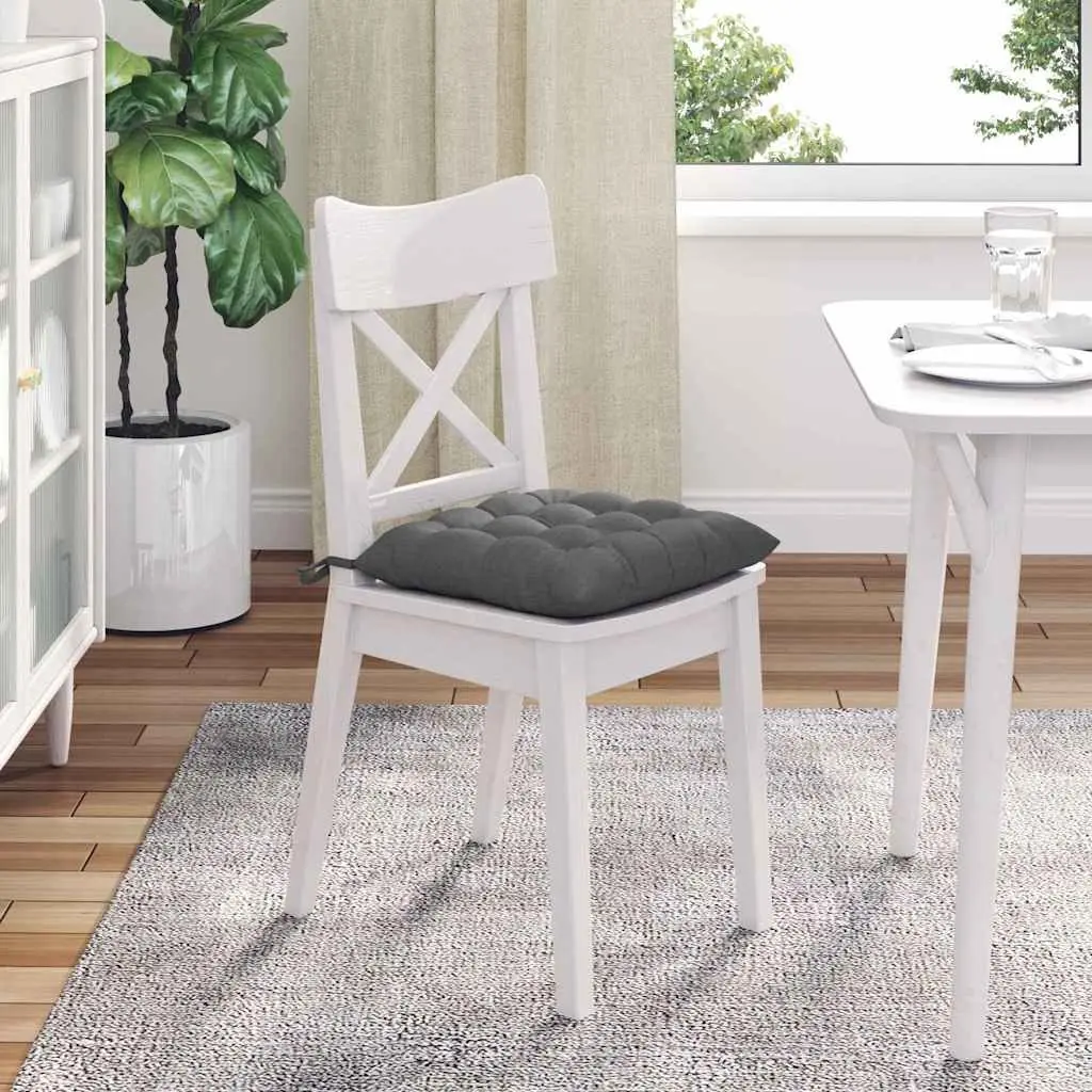 Seat Cushions Polyester 40x40x6cm Grey 4 Pieces Square Indoor Home Decor