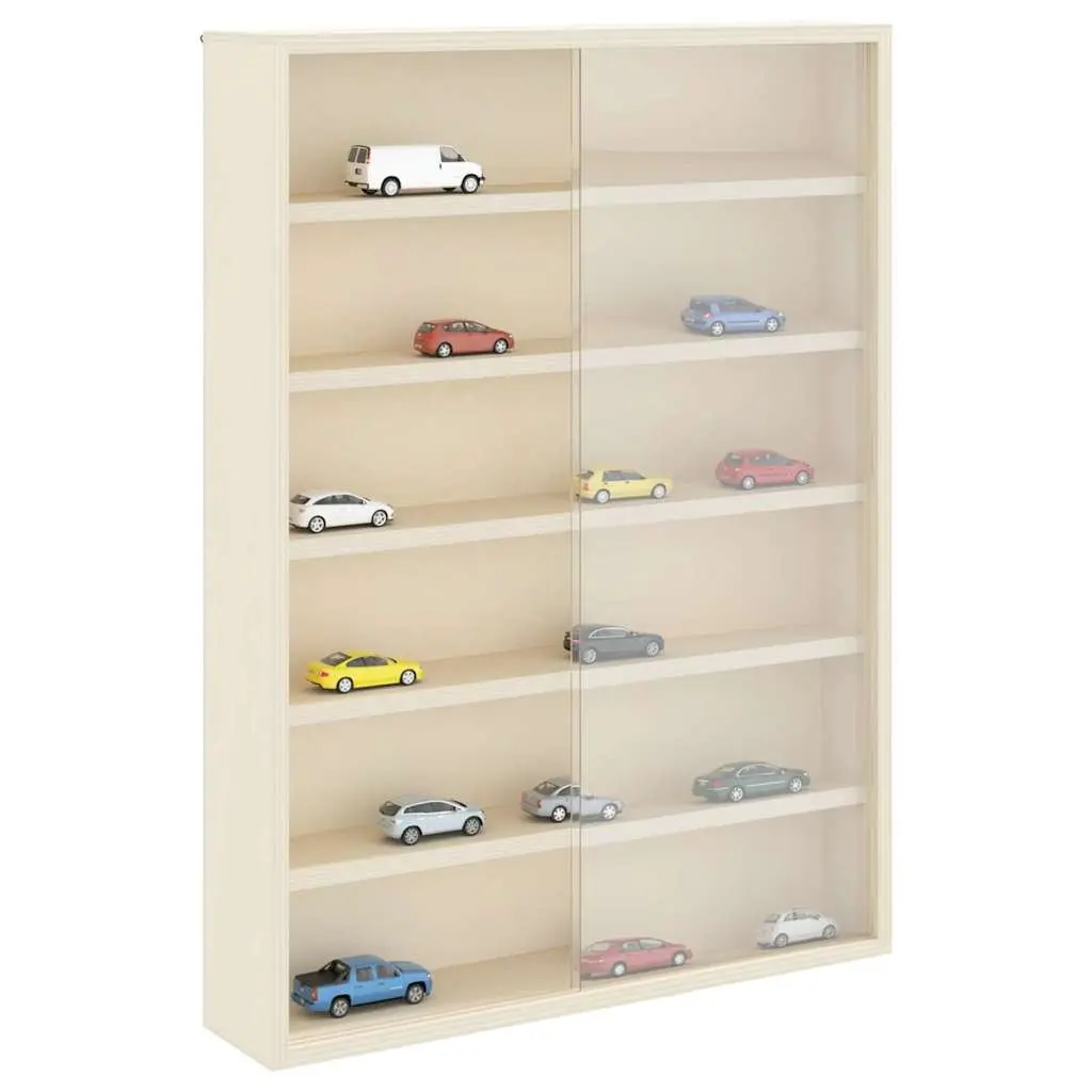 Wall Display Case Plywood 40 x 8.5 x 54 cm Beige Wall-Mounted Storage Unit
